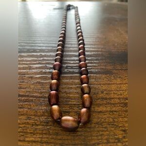 Elegant Bronze Freshwater Pearl Necklace 28 inch plus 2